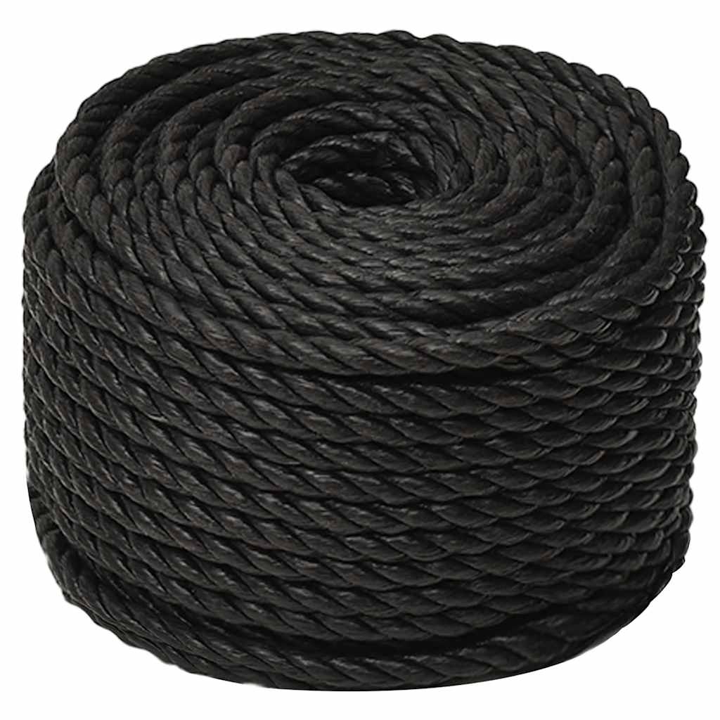 fekete polipropilén munkakötél 10 mm 50 m