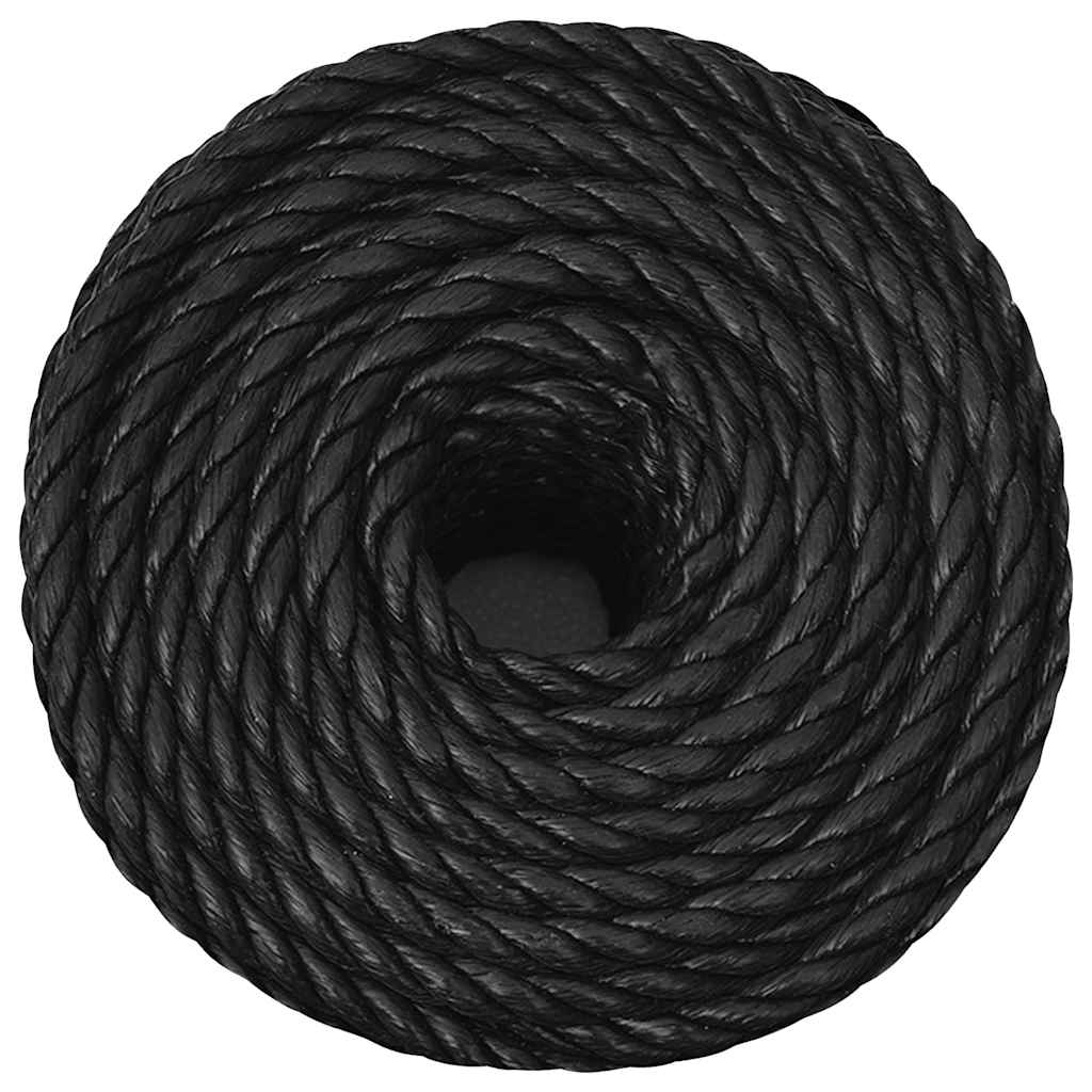 fekete polipropilén munkakötél 10 mm 500 m