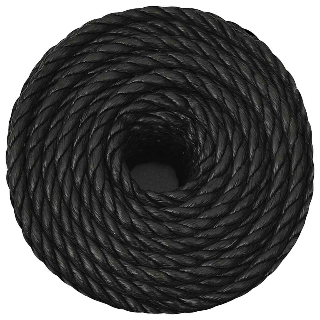 fekete polipropilén munkakötél 14 mm 25 m