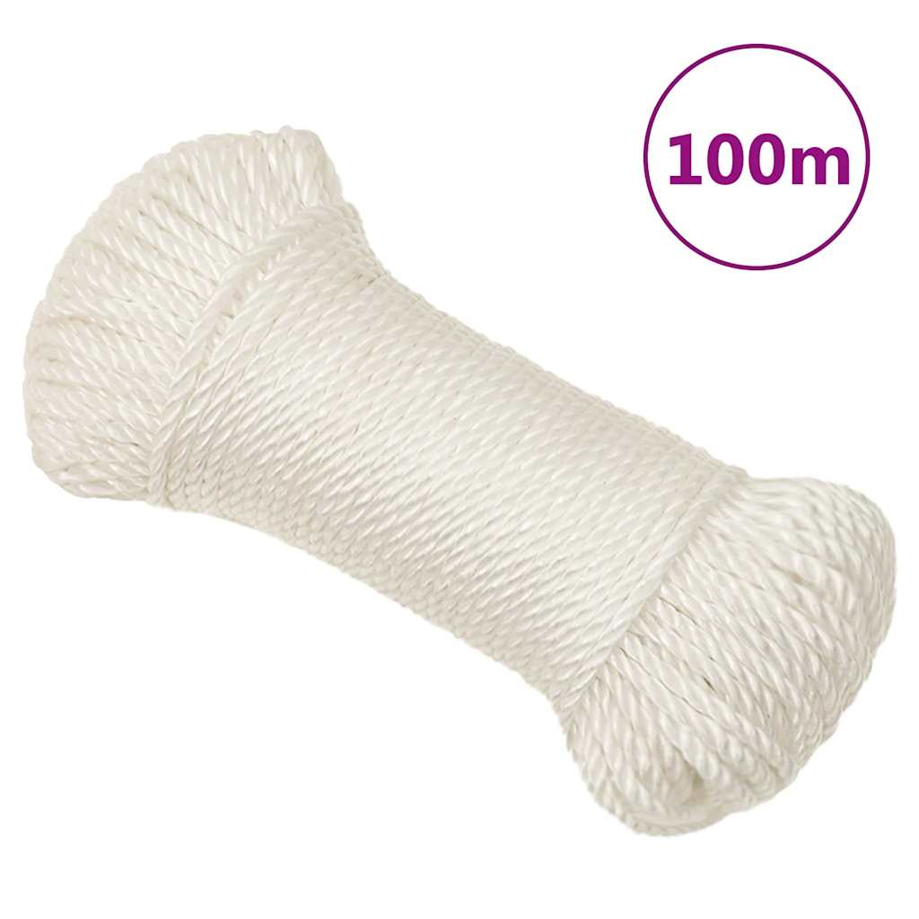 fehér polipropilén munkakötél 6 mm 100 m