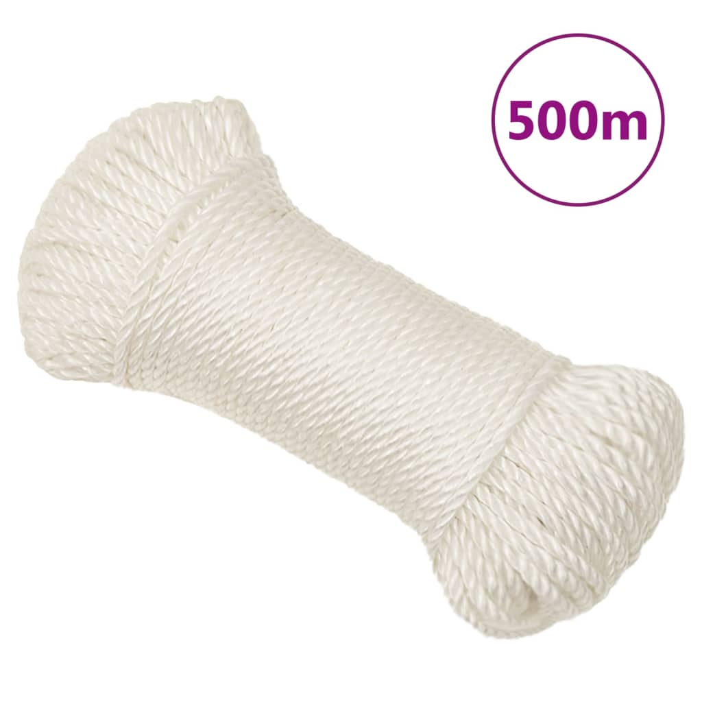 fehér polipropilén munkakötél 6 mm 500 m