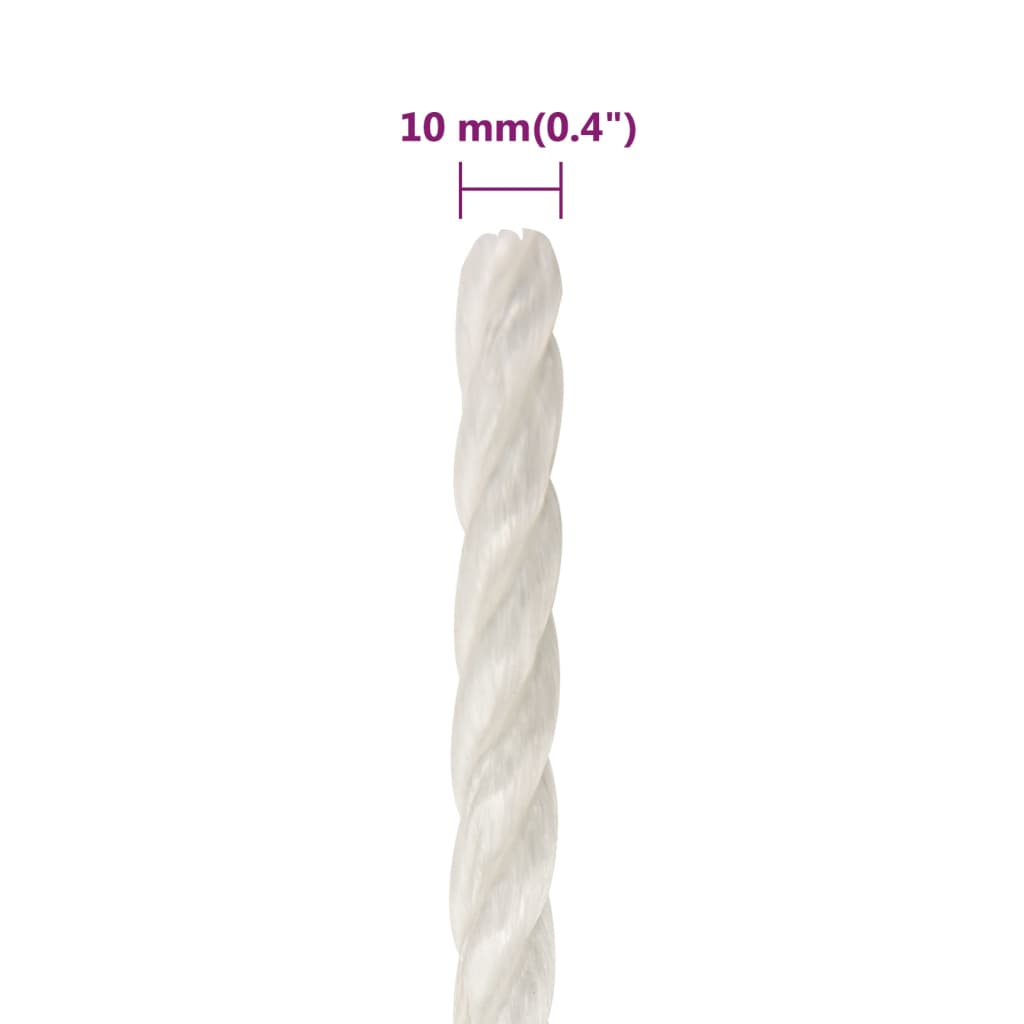 fehér polipropilén munkakötél 10 mm 100 m