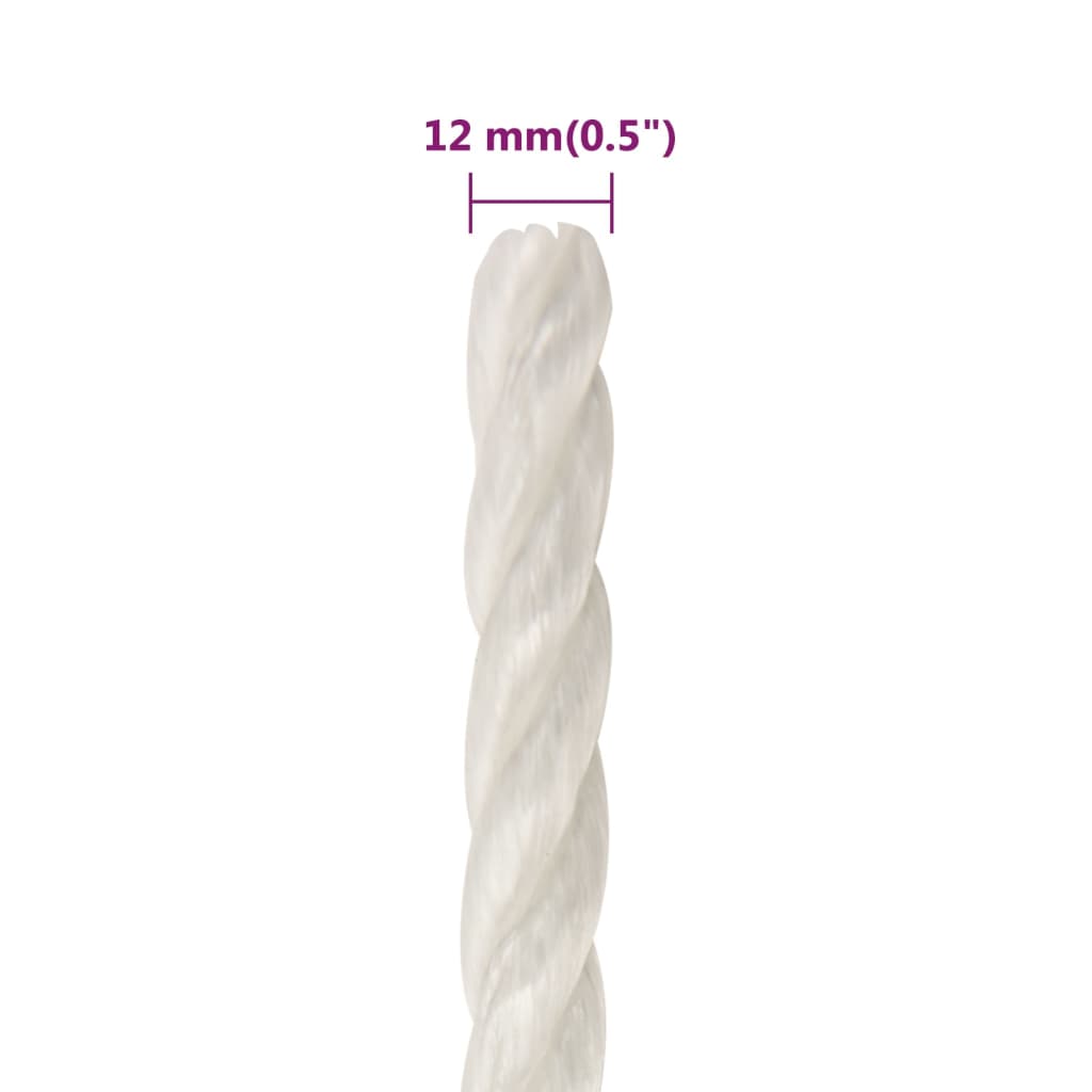 fehér polipropilén munkakötél 12 mm 25 m