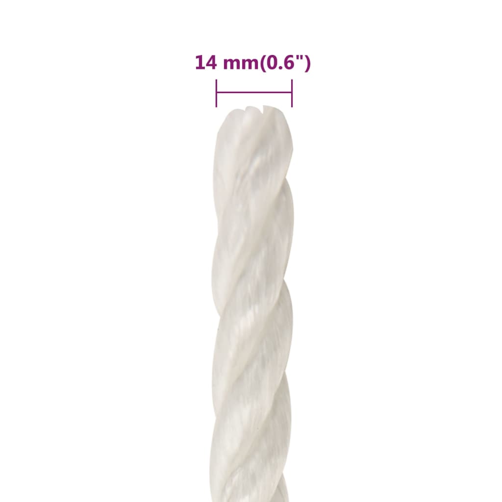 fehér polipropilén munkakötél 14 mm 50 m