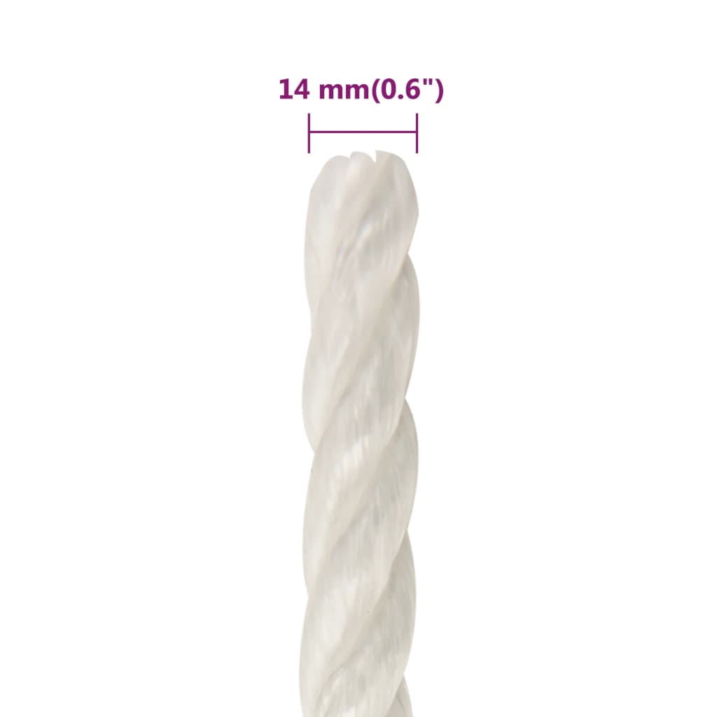 fehér polipropilén munkakötél 14 mm 250 m