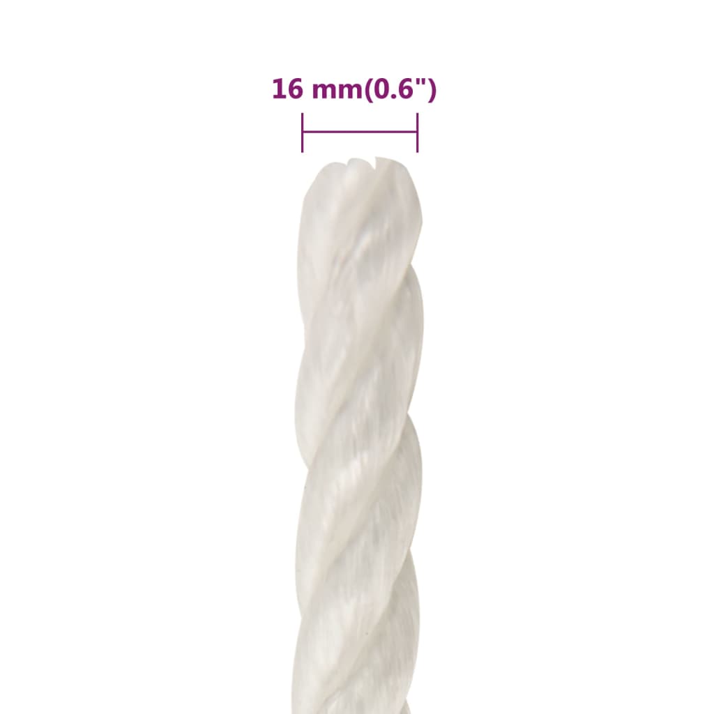 fehér polipropilén munkakötél 16 mm 50 m