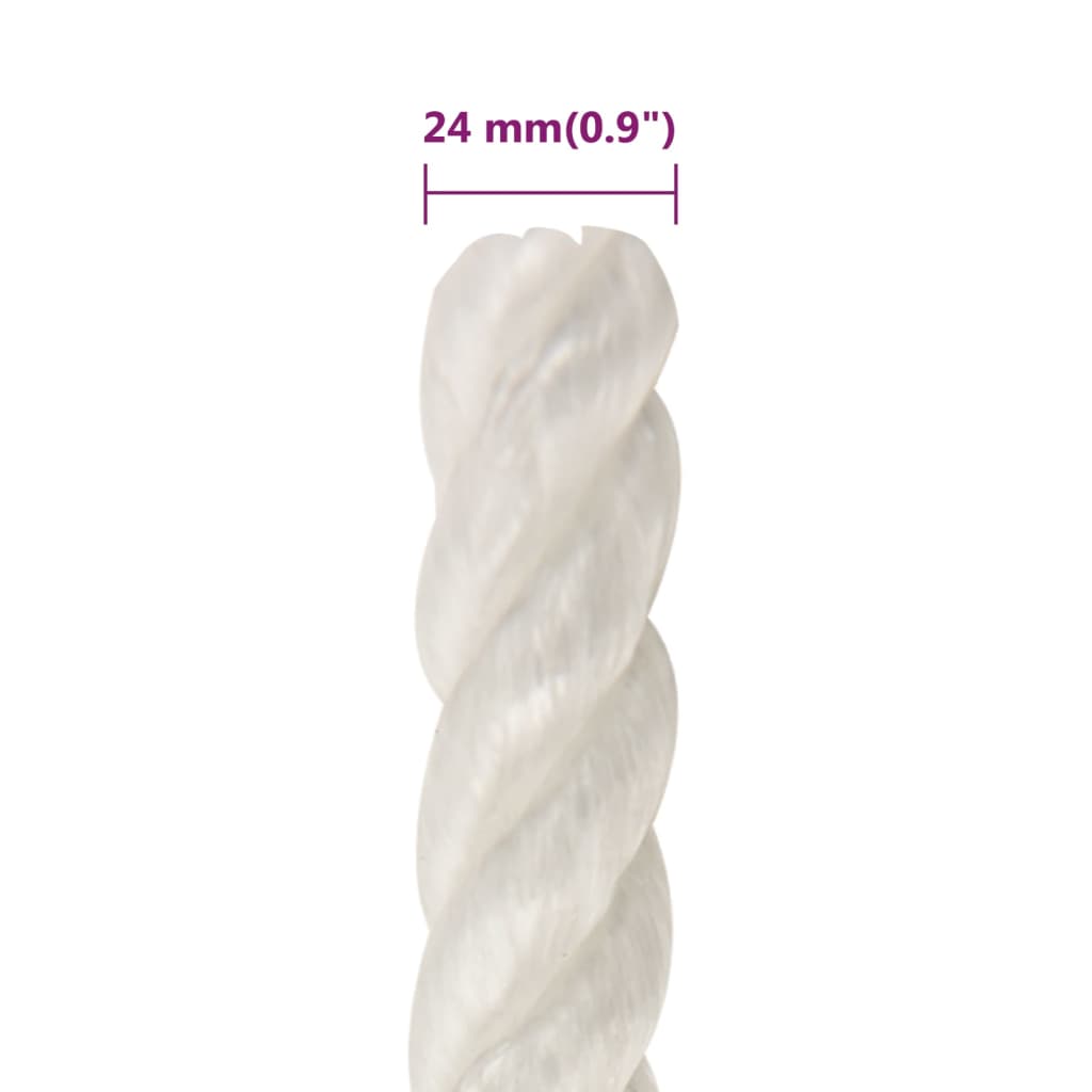 fehér polipropilén munkakötél 24 mm 50 m