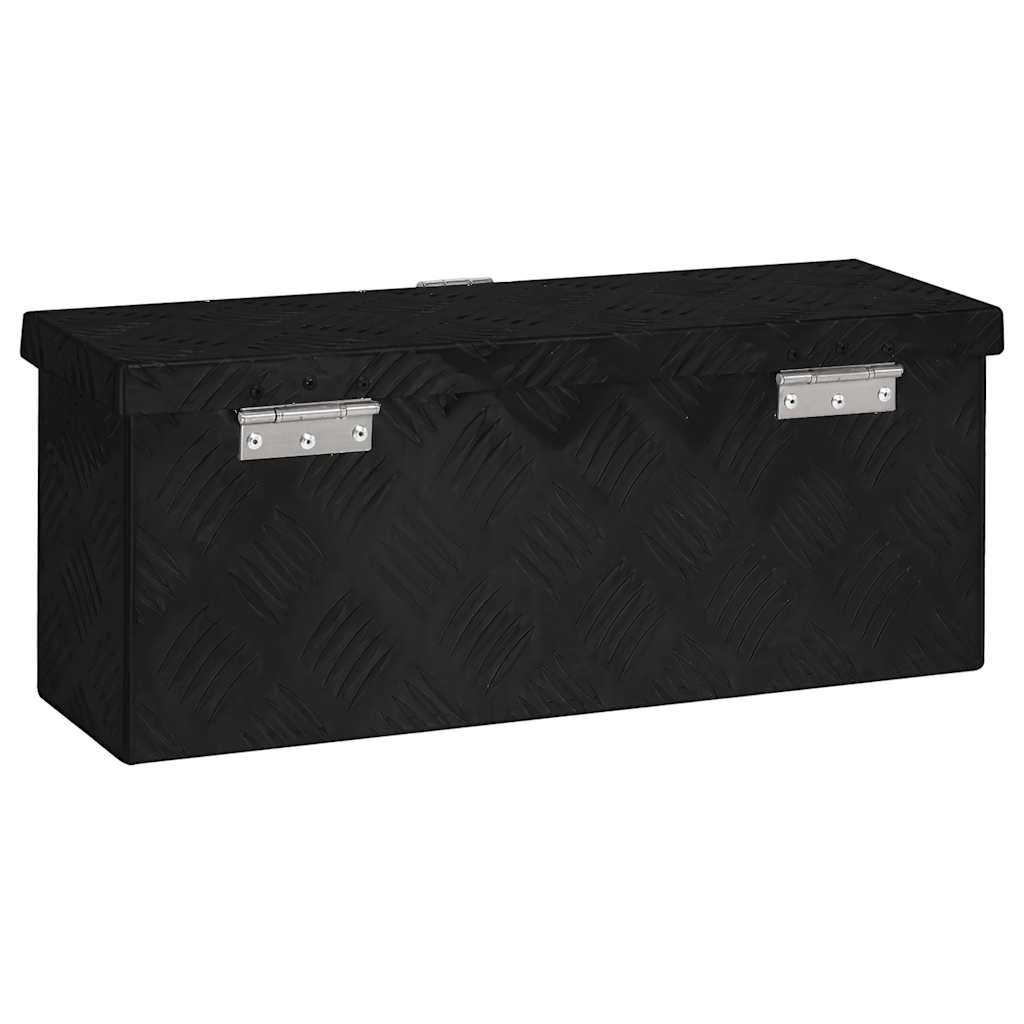 fekete alumínium tárolóláda 50x15x20,5 cm