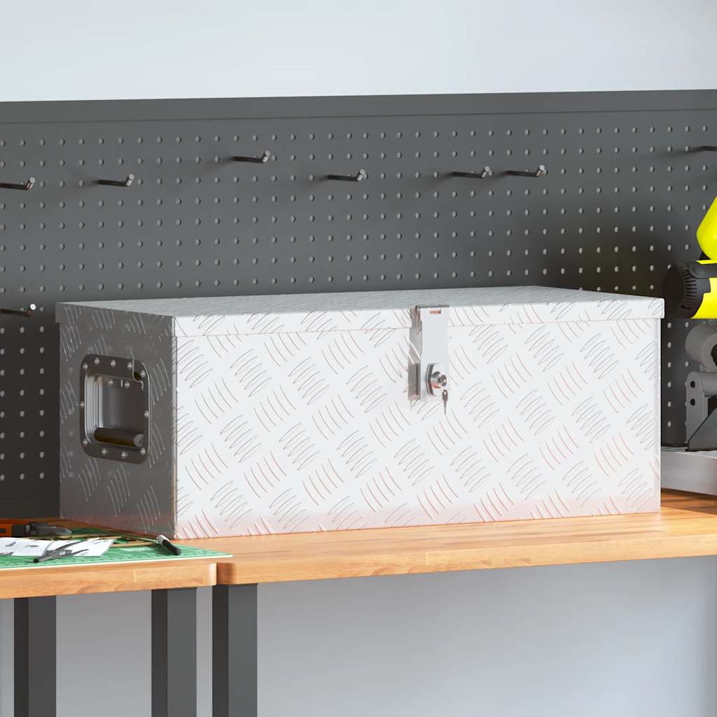 ezüstszínű alumínium tárolóláda 70x31x27 cm