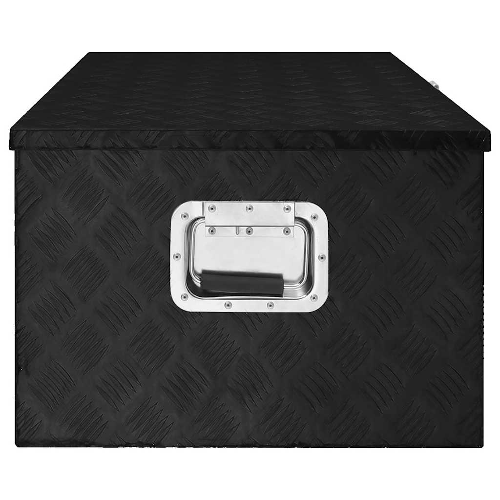 fekete alumínium tárolóláda 100 x 55 x 37 cm