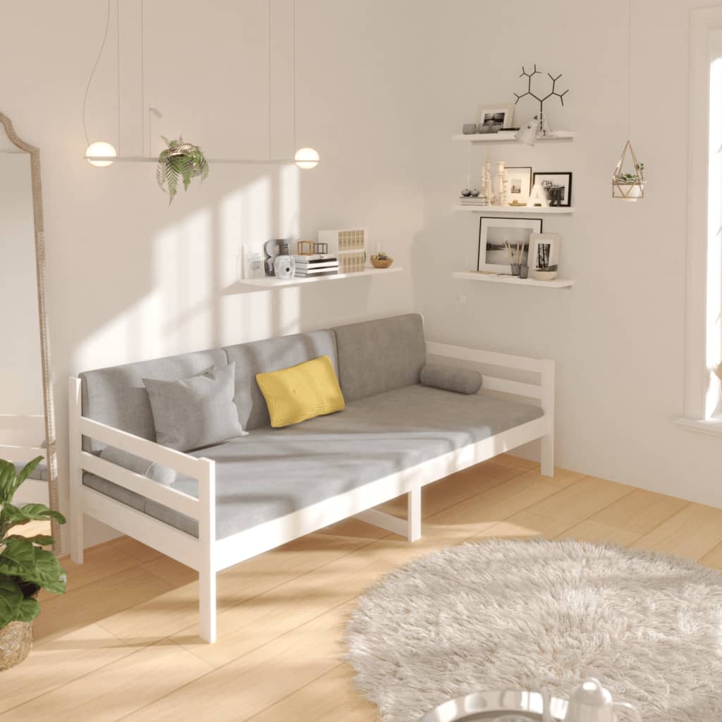 fehér tömör fenyőfa kanapéágy matrac nélkül 80 x 200 cm