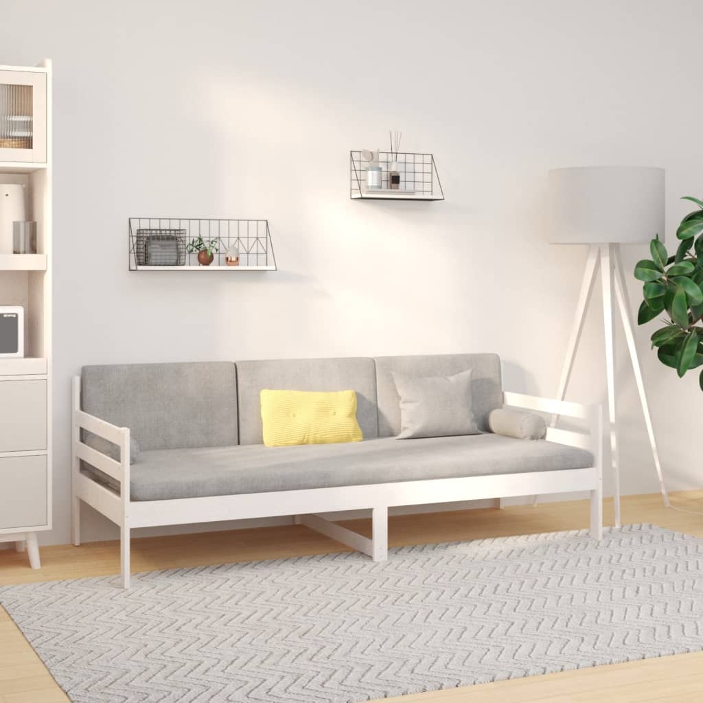 fehér tömör fenyőfa kanapéágy matrac nélkül 80 x 200 cm
