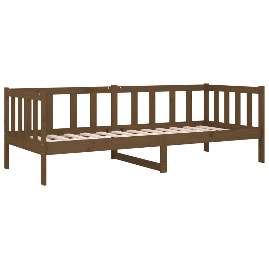 mézbarna tömör fenyőfa kanapéágy 80 x 200 cm