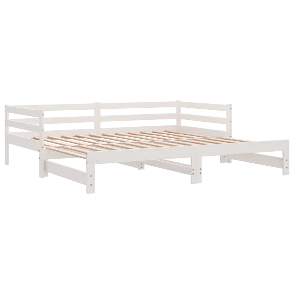 fehér kihúzható nappali ágy matrac nélkül 80x200 cm