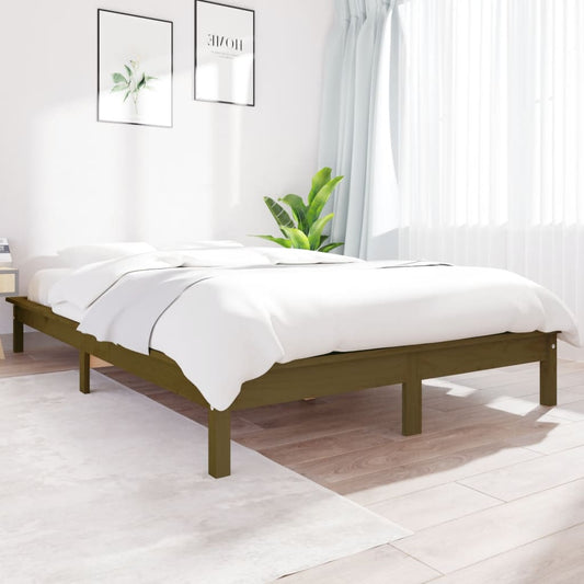 mézbarna tömör fenyőfa ágykeret 180 x 200 cm (Super King)