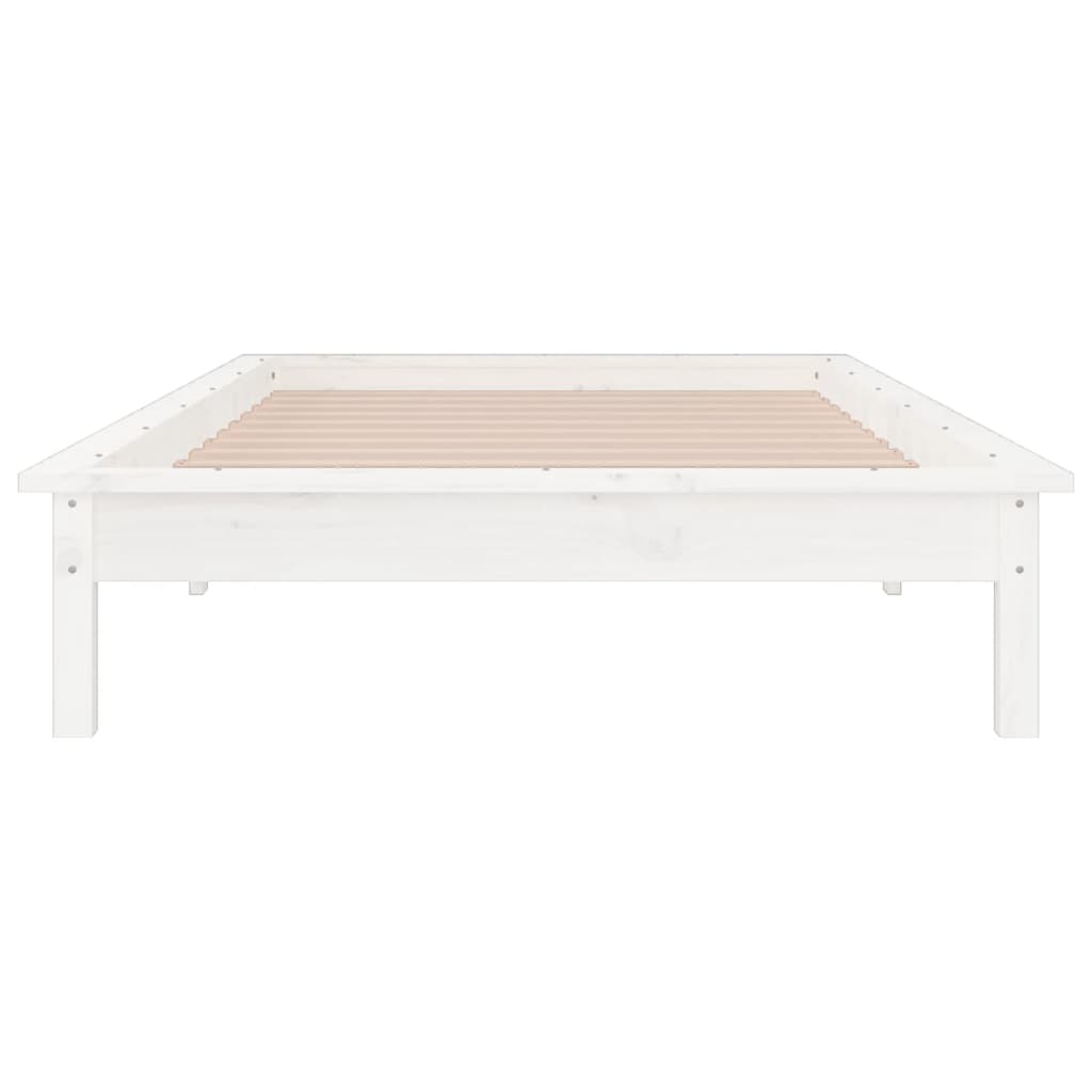 Small Single fehér tömör fa LED-es ágykeret 75 x 190 cm
