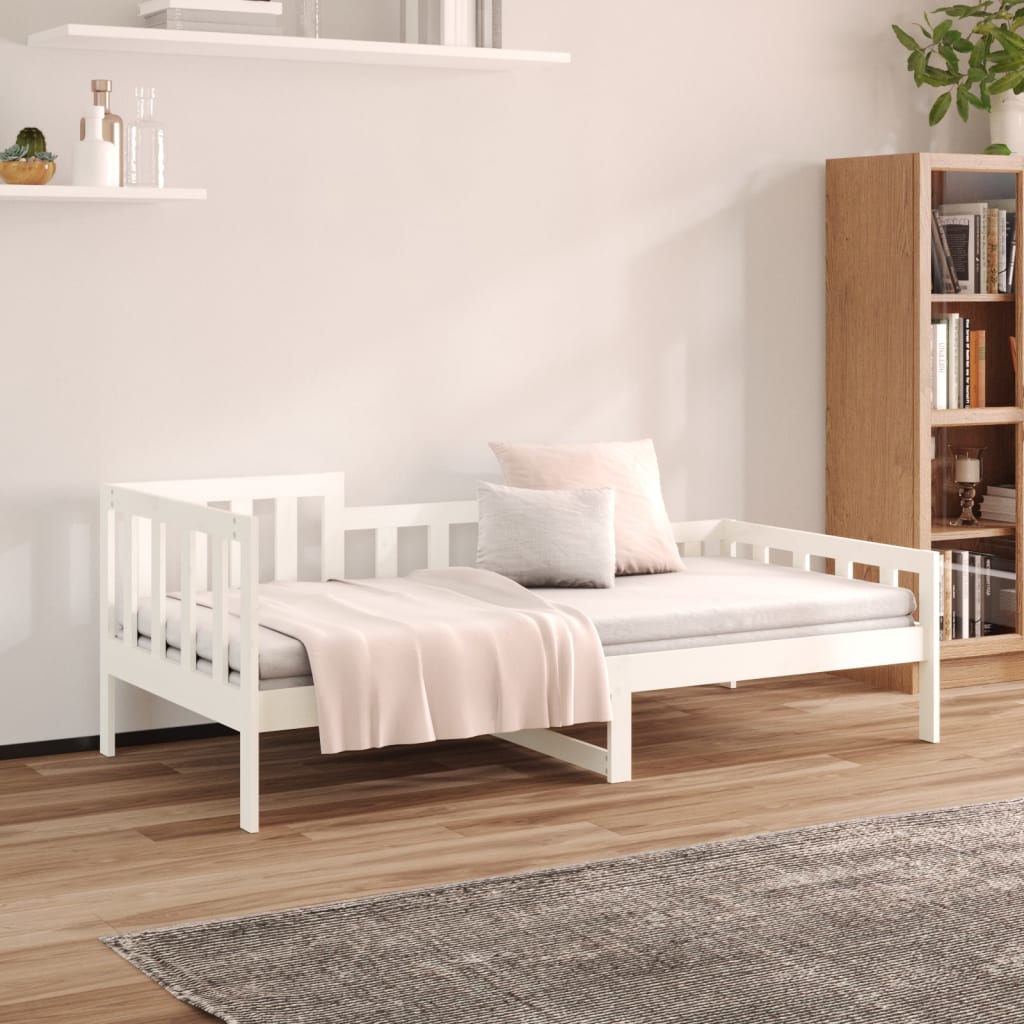 fehér tömör fenyőfa kanapéágy matrac nélkül 80 x 200 cm