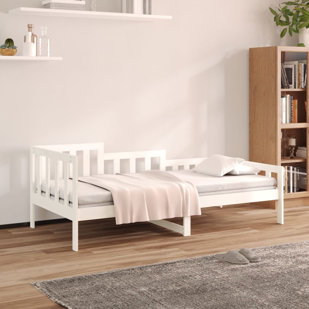 fehér tömör fenyőfa kanapéágy matrac nélkül 80 x 200 cm