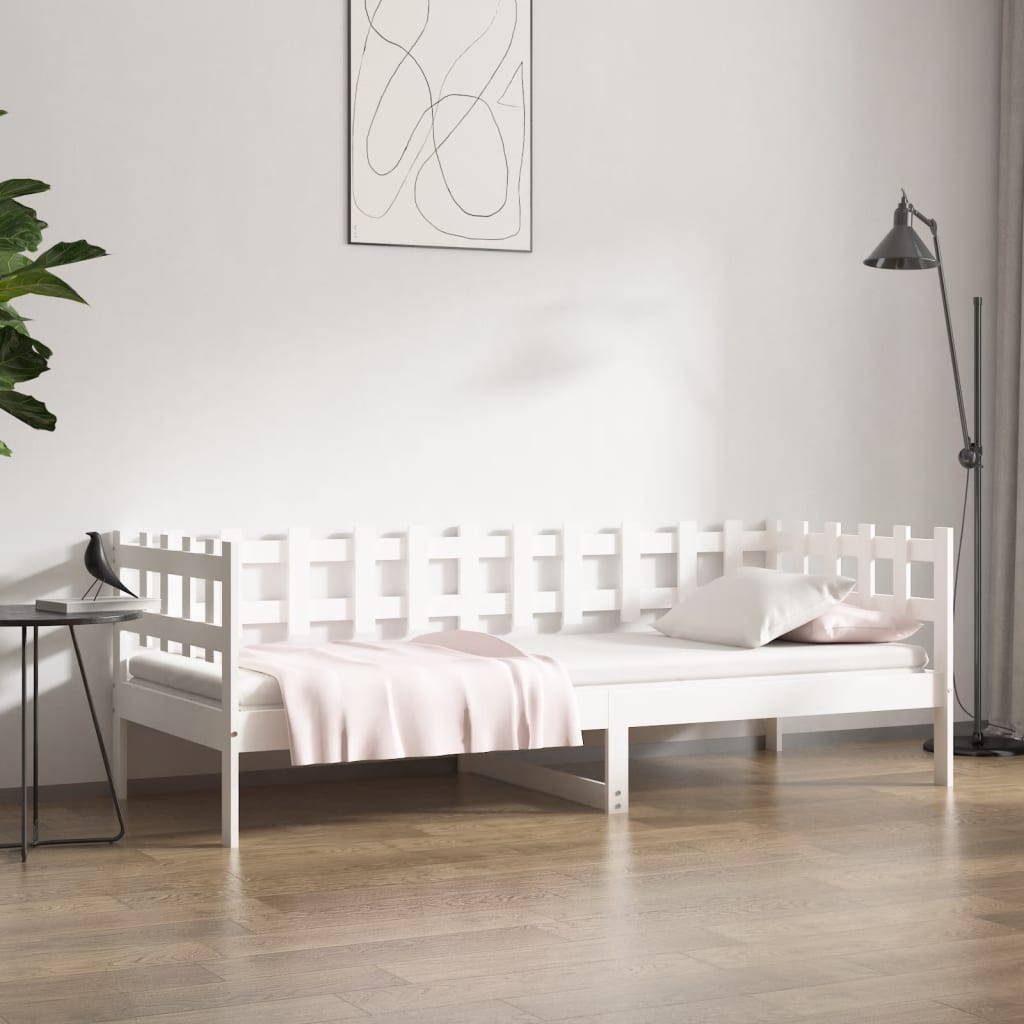 fehér tömör fenyőfa kanapéágy matrac nélkül 90 x 200 cm