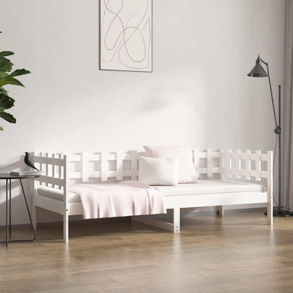 fehér tömör fenyőfa kanapéágy matrac nélkül 90 x 190 cm