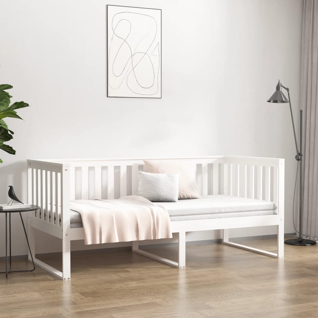 fehér tömör fenyőfa kanapéágy matrac nélkül 90 x 200 cm