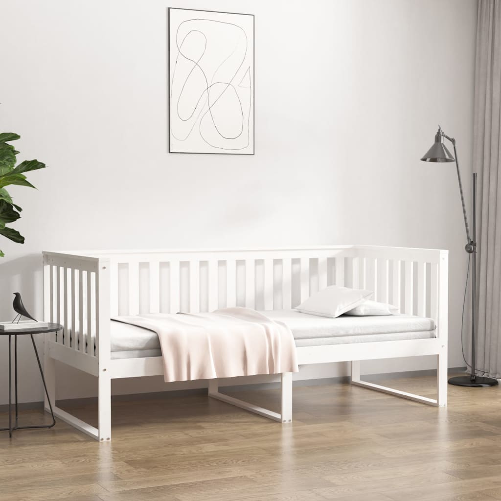 fehér tömör fenyőfa kanapéágy matrac nélkül 90 x 200 cm