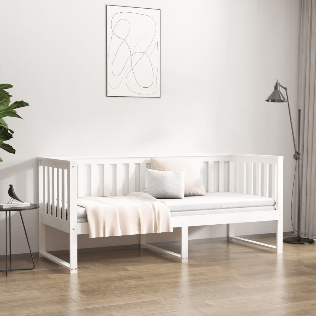 fehér tömör fenyőfa kanapéágy matrac nélkül 80 x 200 cm
