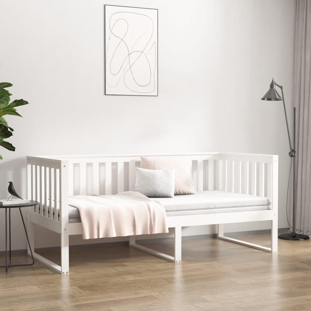 fehér tömör fenyőfa kanapéágy matrac nélkül 90 x 190 cm