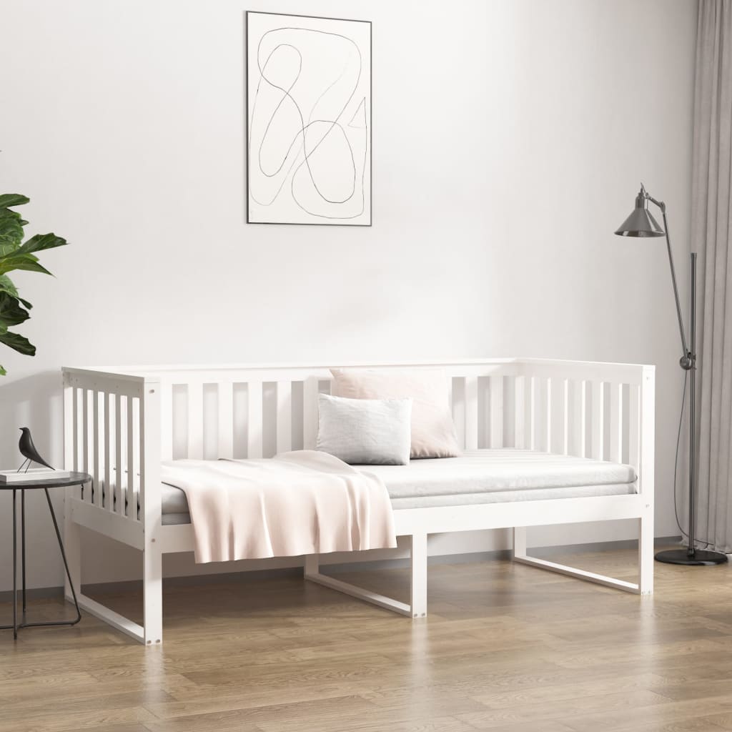 kanapéágy ágy matrac fehér 100x200 cm tömör fa fenyőfa