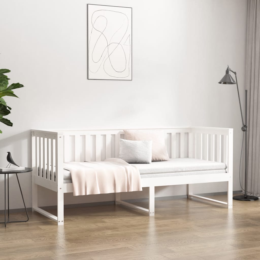 kanapéágy ágy matrac fehér 75x190 cm tömör fa fenyőfa