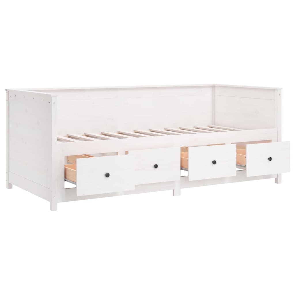 fehér tömör fenyőfa kanapéágy matrac nélkül 90 x 190 cm