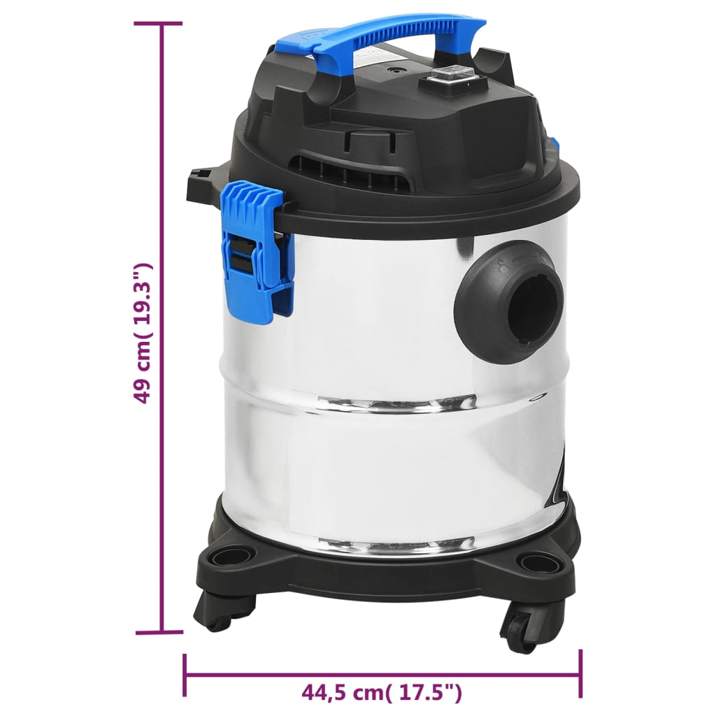 ezüstszínű száraz-nedves porszívó 1200 W 20 L