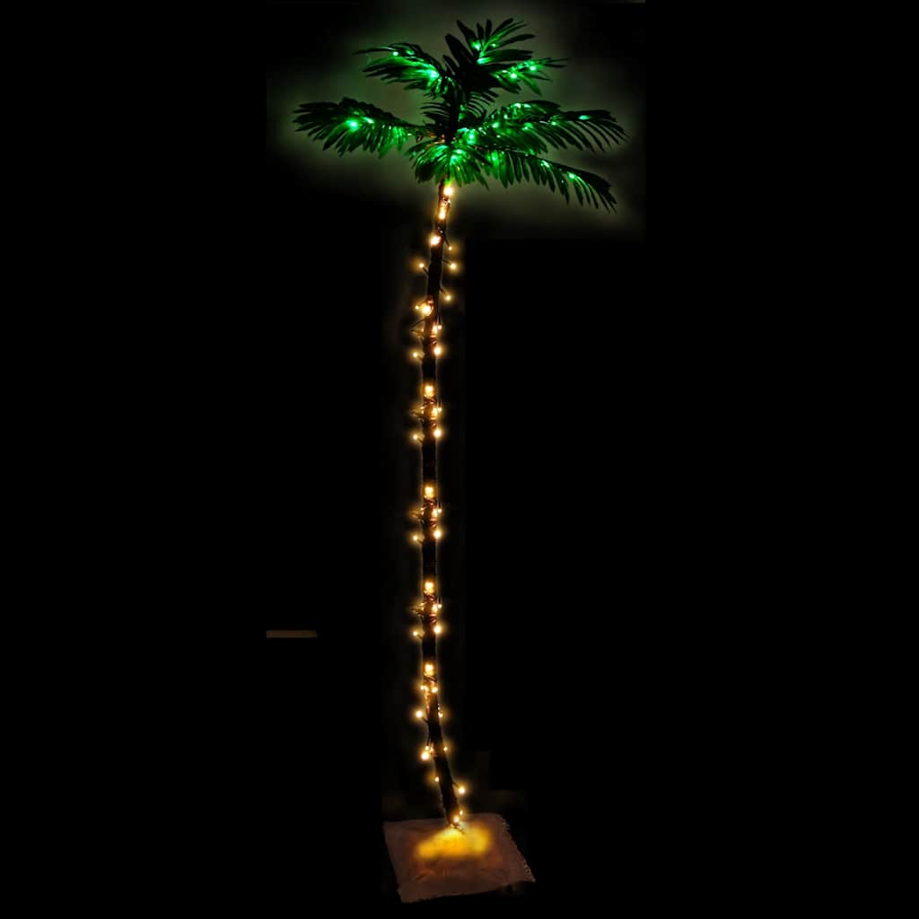 LED-es pálmafa 136 meleg fehér LED-del 220 cm