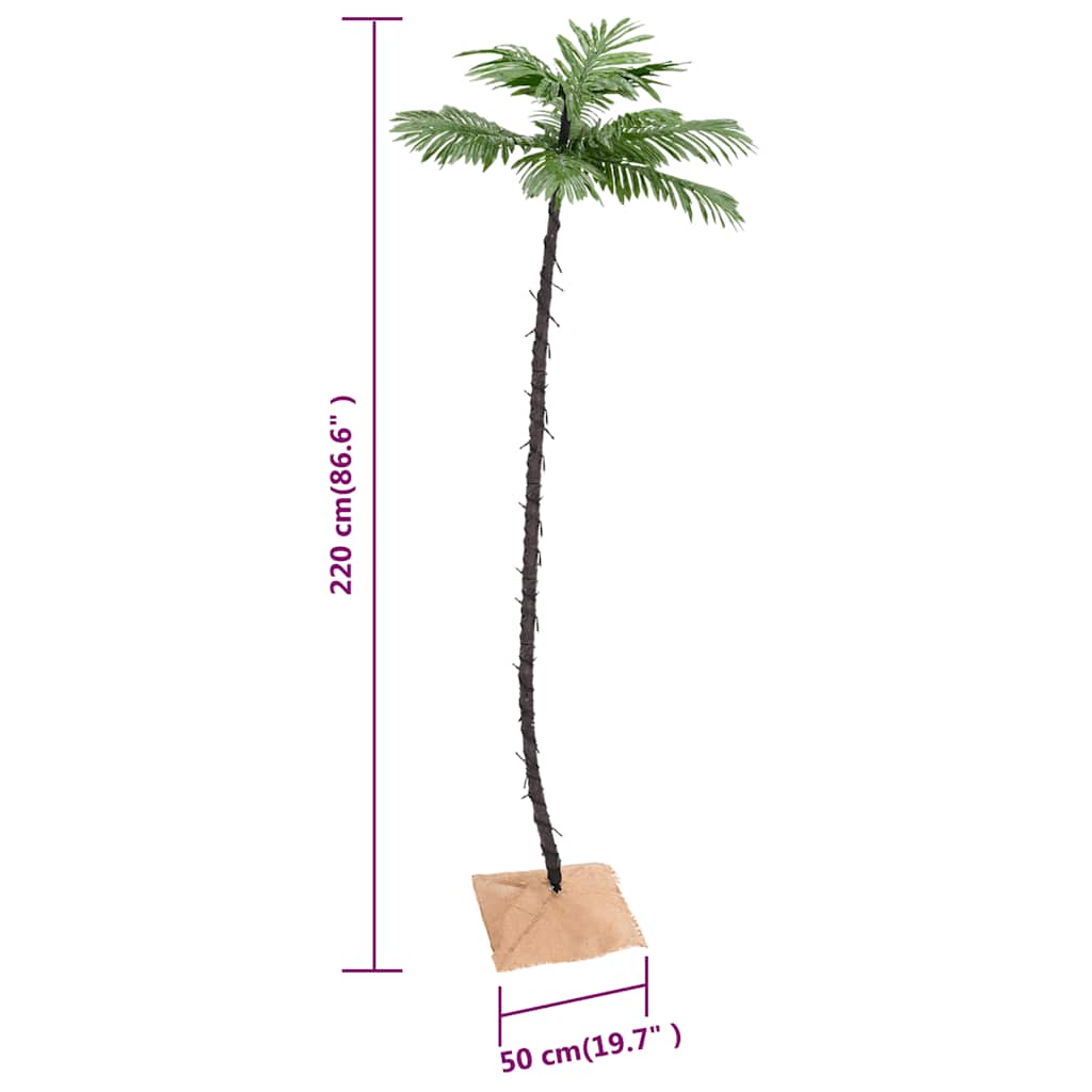 LED-es pálmafa 136 meleg fehér LED-del 220 cm