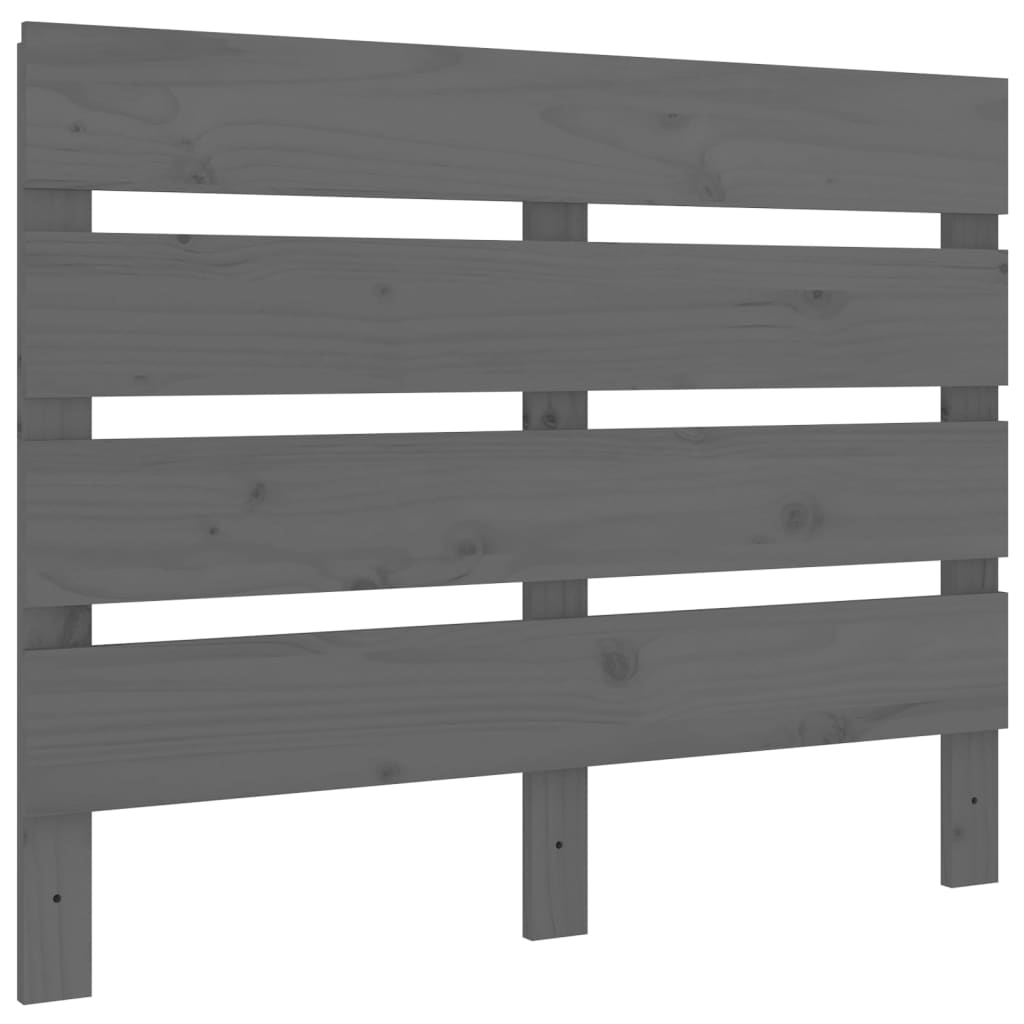 szürke tömör fenyőfa fejtámla 100 x 3 x 80 cm