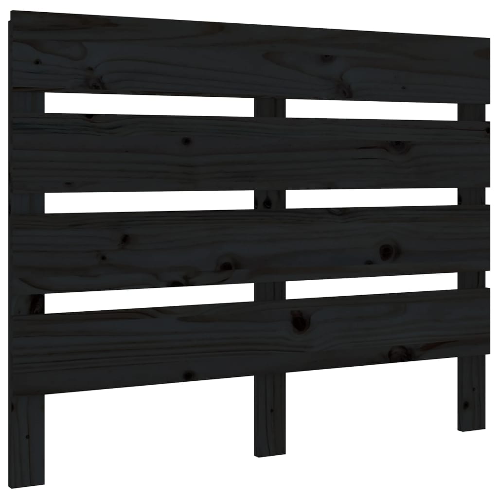 fekete tömör fenyőfa fejtámla 100 x 3 x 80 cm