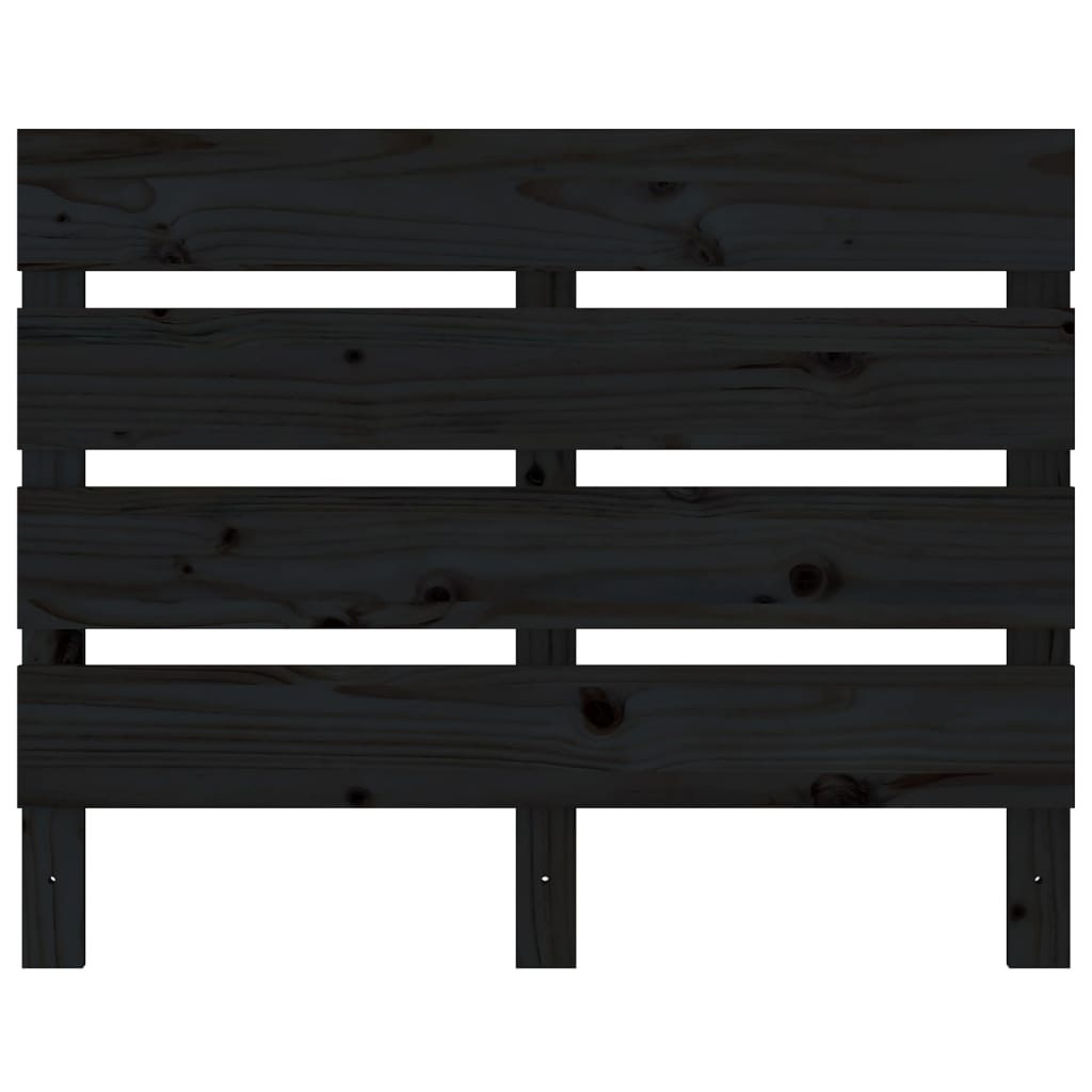 fekete tömör fenyőfa fejtámla 100 x 3 x 80 cm