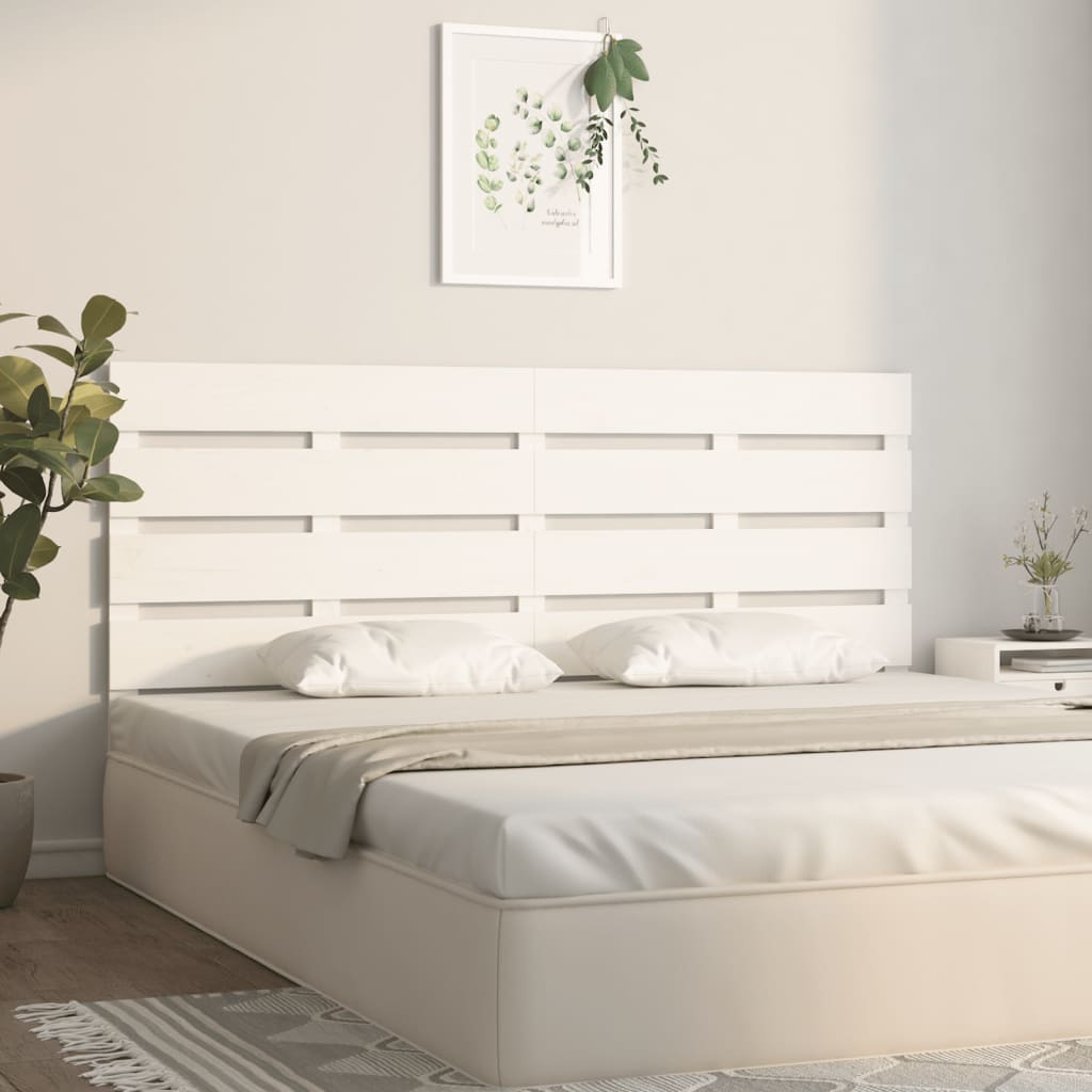 fehér tömör fenyőfa fejtámla 140 x 3 x 80 cm