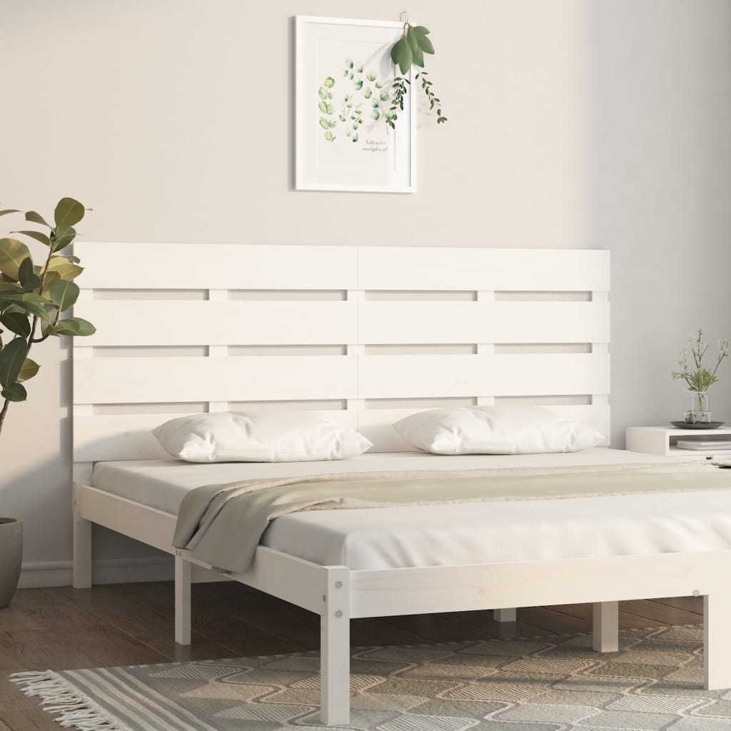 fehér tömör fenyőfa fejtámla 160 x 3 x 80 cm