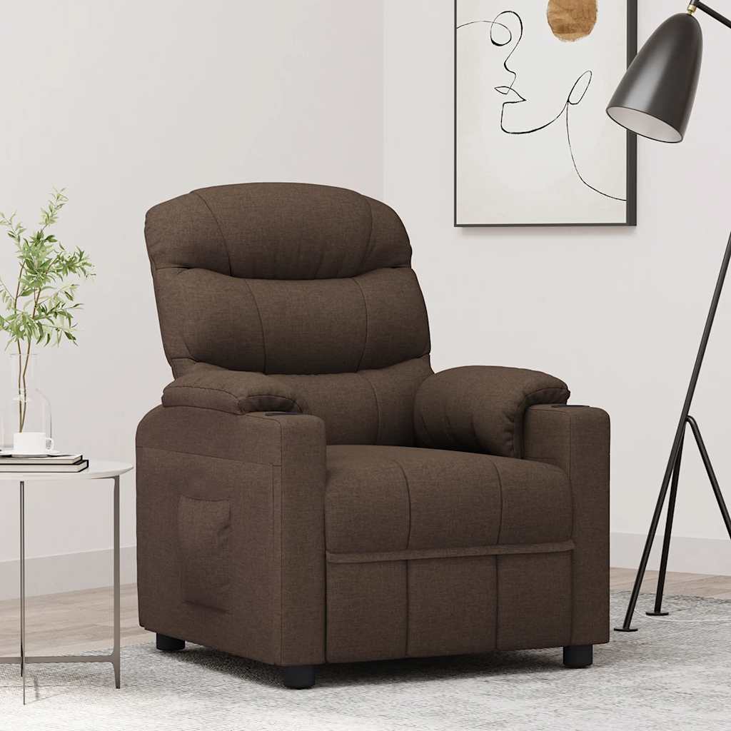 sötétbarna szövet relaxfotel