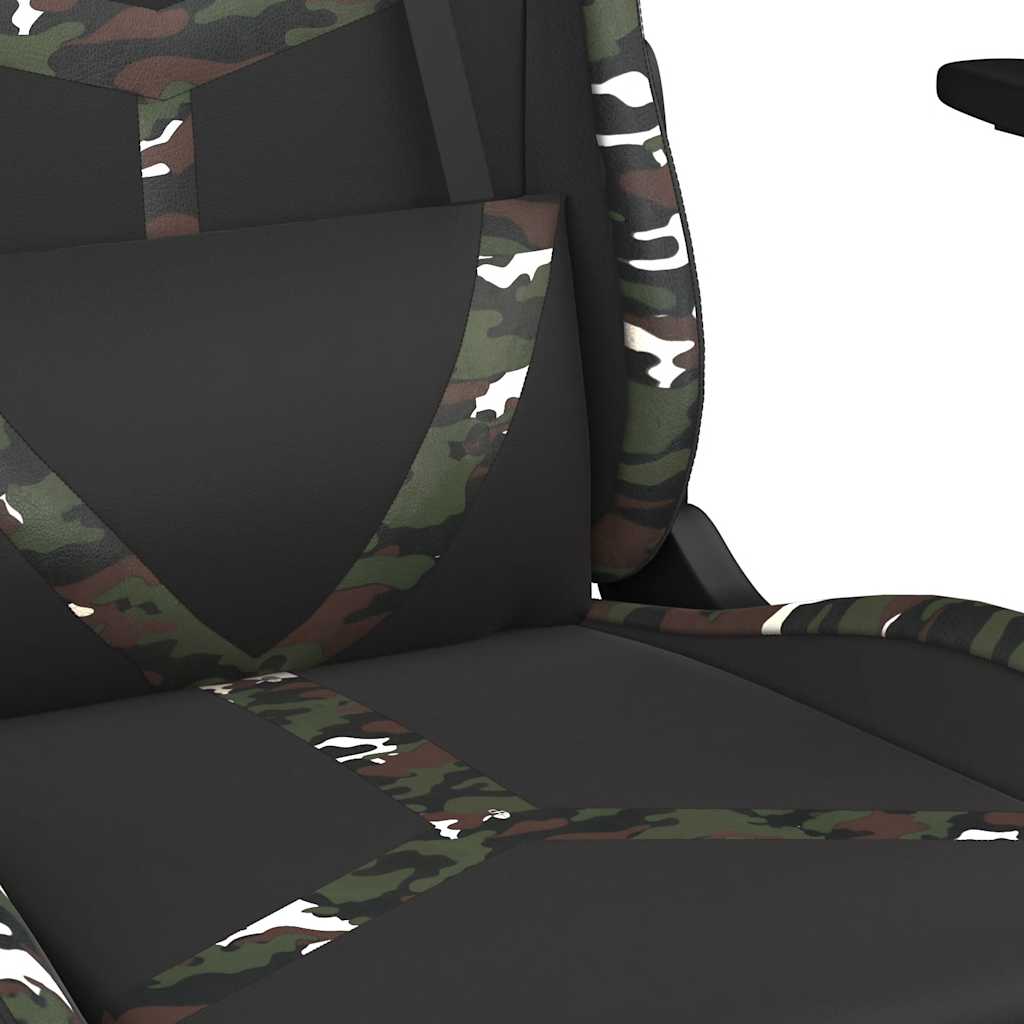 fekete és terepszínű műbőr masszázsjátékszék lábtartóval