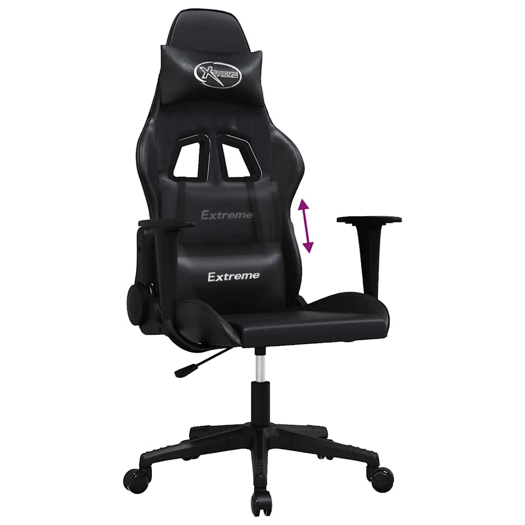 fekete műbőr masszázs gamer-szék