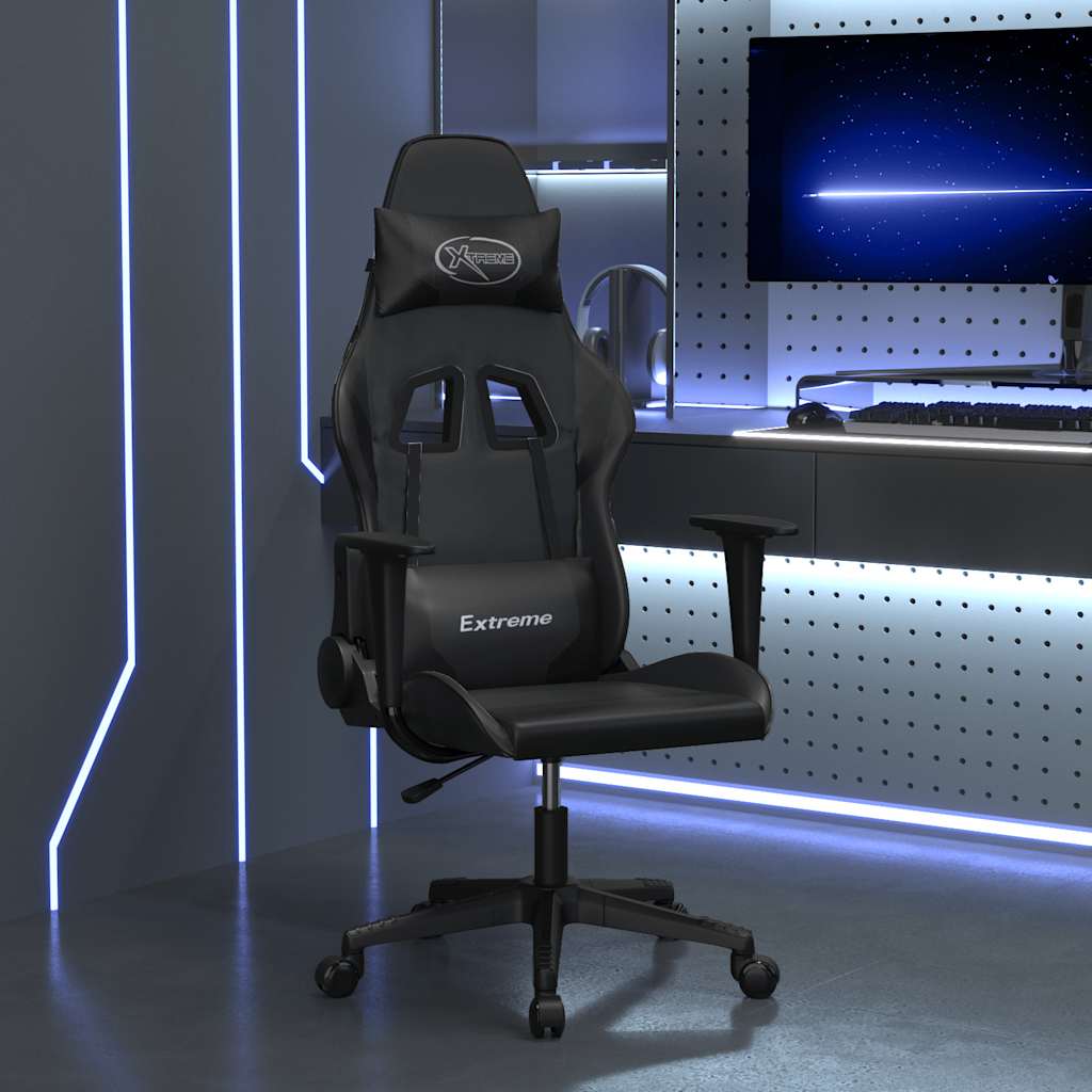 fekete műbőr masszázs gamer-szék