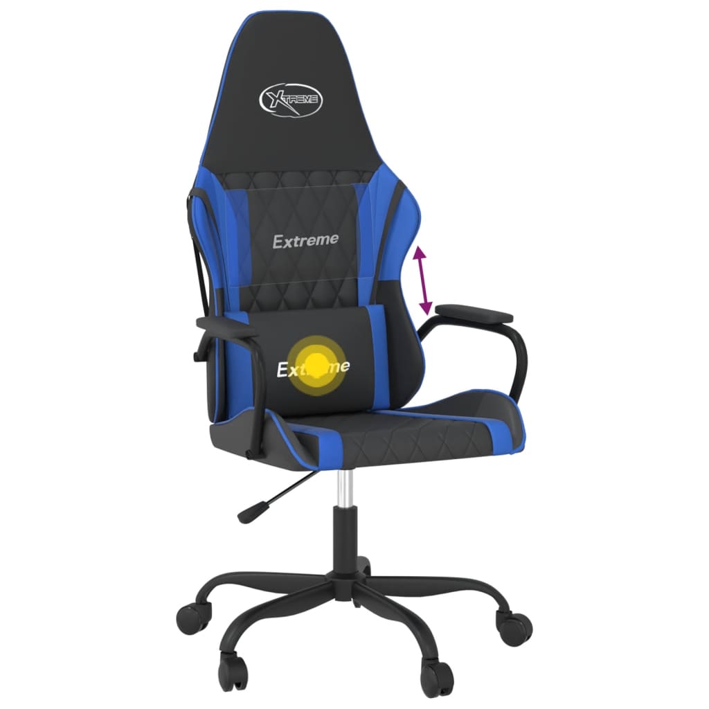 fekete és kék műbőr masszázsjátékszék