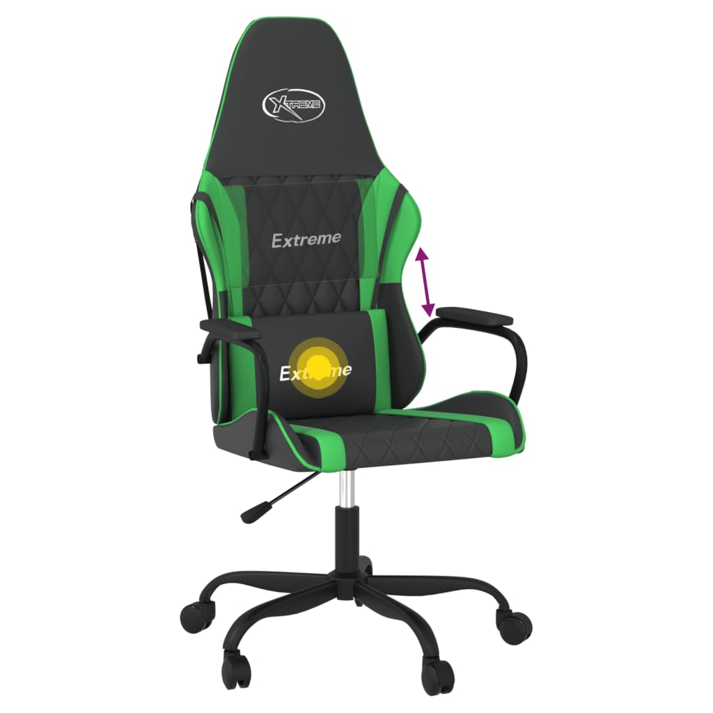 fekete és zöld műbőr masszázsjátékszék
