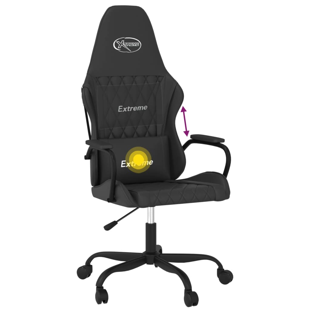 fekete műbőr masszázs gamer-szék