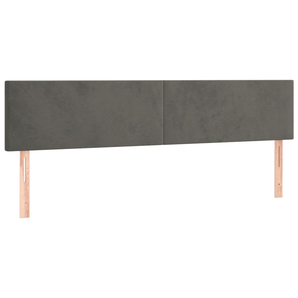 sötétszürke bársony fejtámla 200 x 5 x 78/88 cm