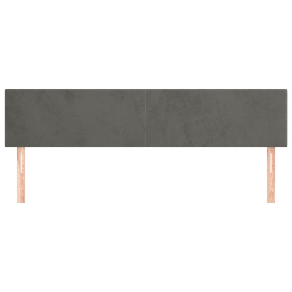 sötétszürke bársony fejtámla 200 x 5 x 78/88 cm