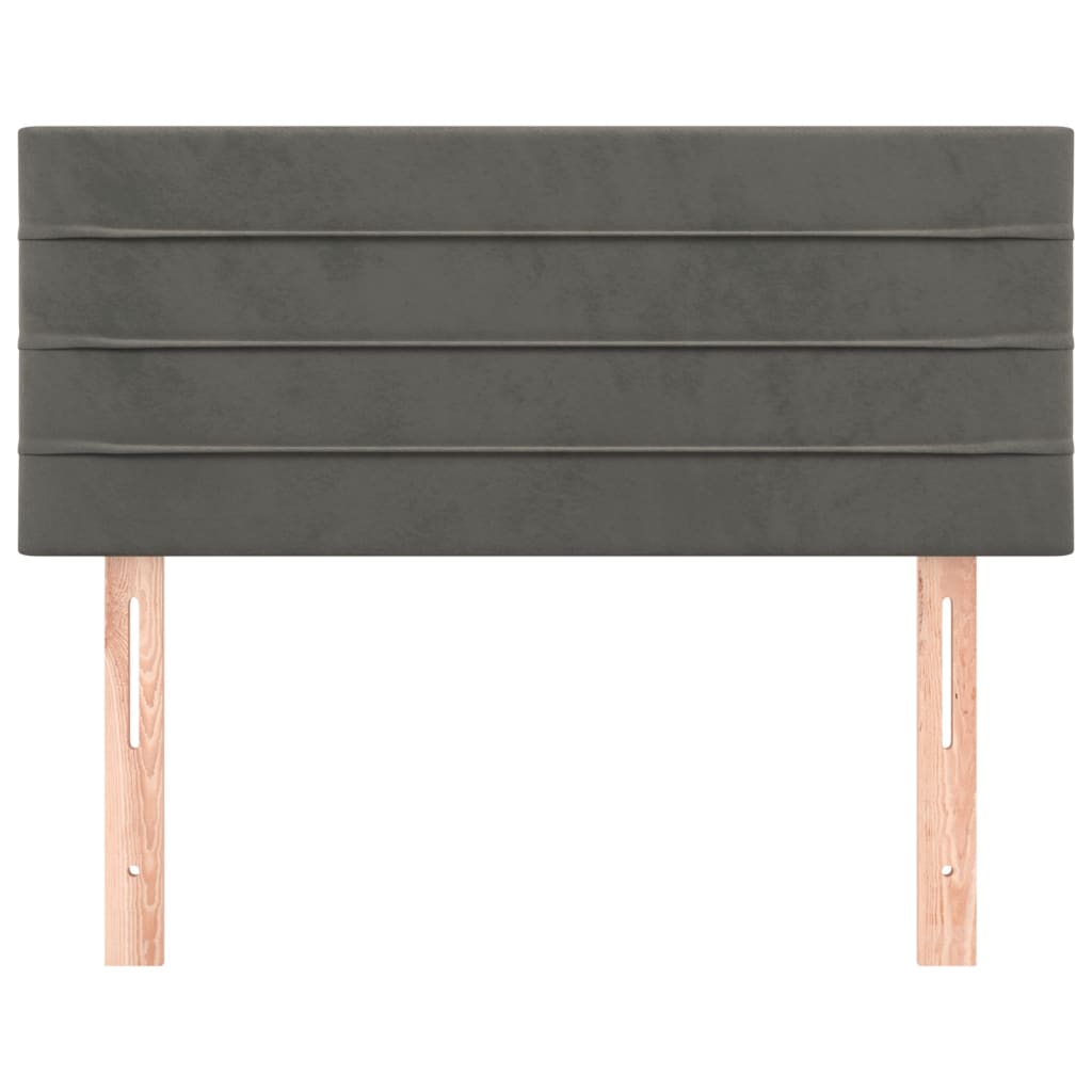 sötétszürke bársony fejtámla 100x5x78/88 cm
