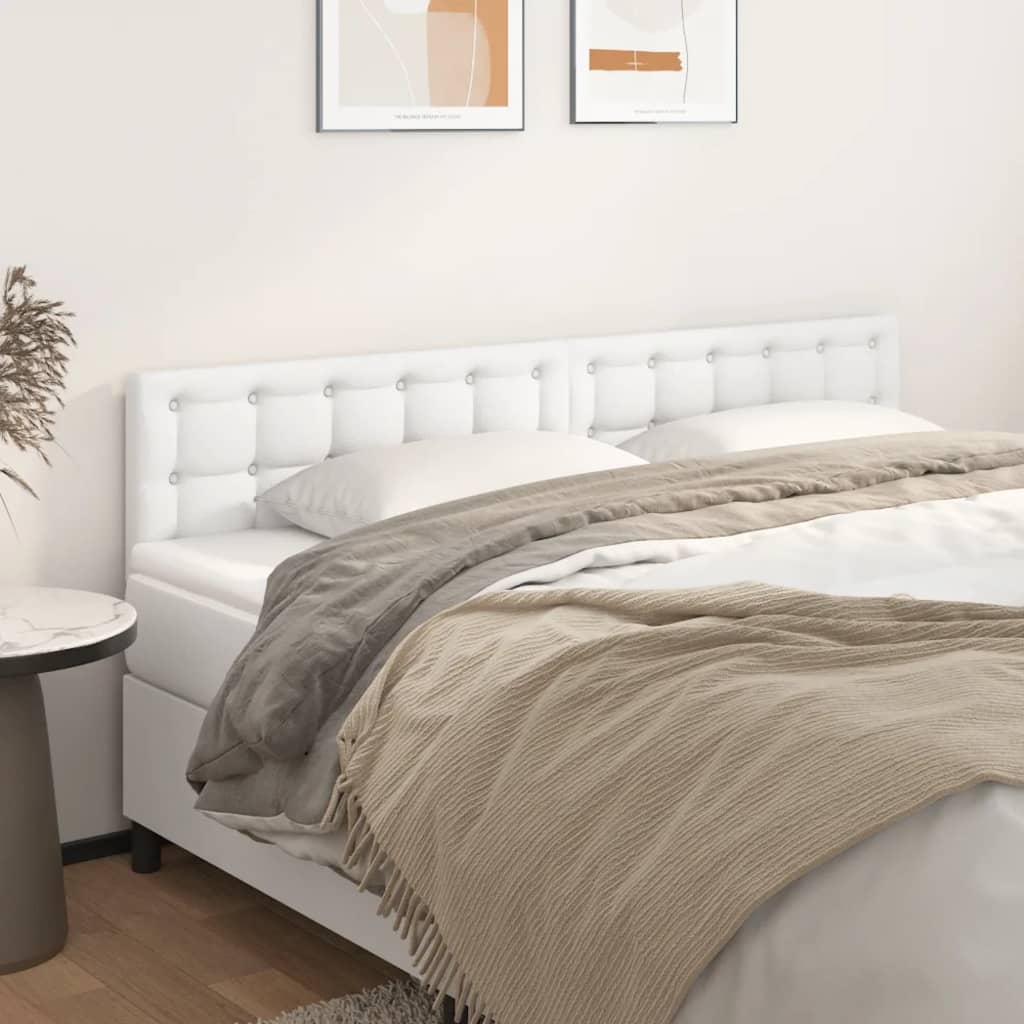 fehér műbőr fejtámla 200 x 5 x 78/88 cm